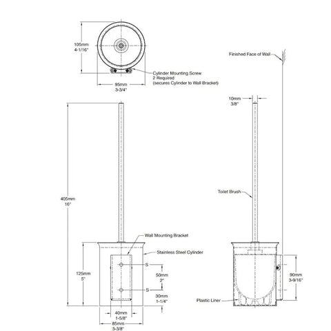 Bobrick Wall-Mounted Toilet Brush Holder B-544