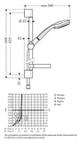 Hansgrohe 27776000 Croma Vario EcoSmart 4 Spray 65cm Shower Set w/ Rail & Dish