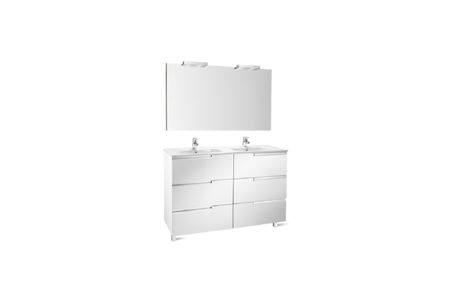 Roca Victoria-N Vanity Unit 1200x 460mm 3 Soft-Close Drawers Gloss White RRP £1800