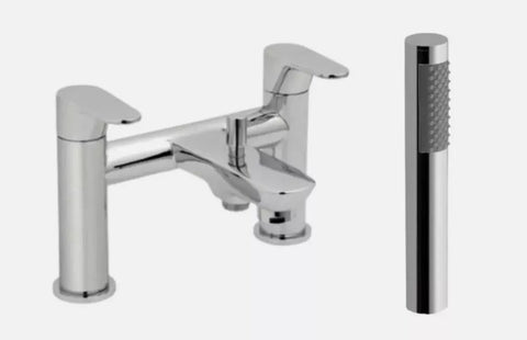 VADO ASCENT BATH Shower Mixer Deck Mounted With Zoo Handset ASC-130+K/ZOO-C/P