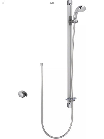 Mira Flex Shower Fittings Kit Chrome Easy Glide Rail 2m Hose 1 Spray 1.1603.125