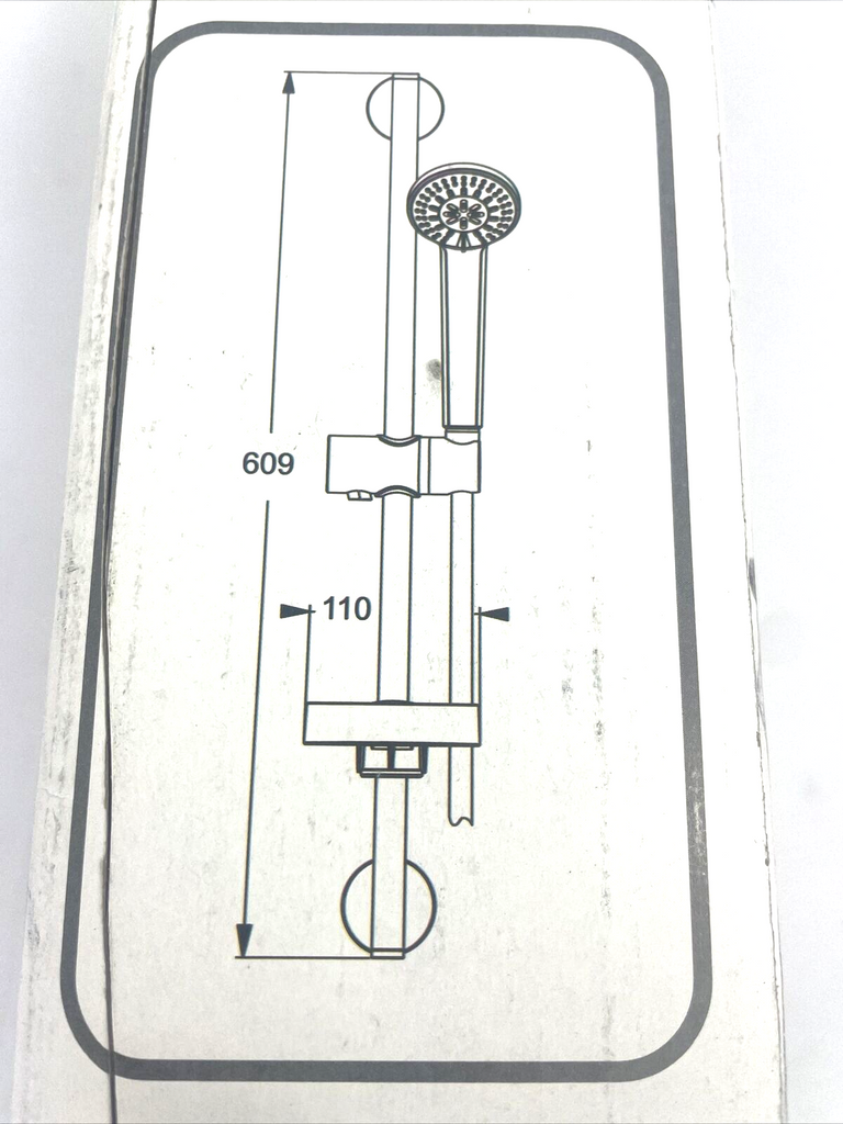B9504 IdealRain Barre De Douche 900 Mm Avec Douchette 80 Mm | B