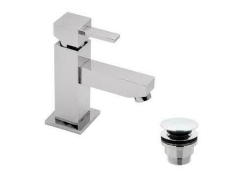 VADO TE SMOOTH BODIED MINI BASIN MIXER WITH CLIC-CLAC WASTE TE-100M/CC-C/P