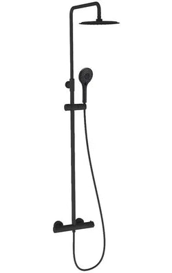 Francis Pegler Barcino Extendable Twin Head Thermostatic Shower - Matt Black