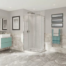 Coram Optima 6 Chrome Frame Quadrant Shower Enclosure 800mm x 800mm - 6mm Plain