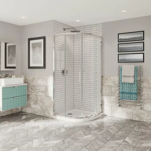 Coram Optima 6 Chrome Frame Quadrant Shower Enclosure 800mm x 800mm - 6mm Plain