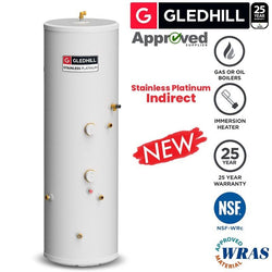 Gledhill Stainless Platinum 150L Indirect Unvented Cylinder PLTIN150