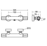 Ideal Standard A7231AA CERATHERM T100 Exposed Thermostatic Mixer Bar Shower