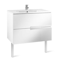 Roca Victoria-N Vanity Unit 800 X 460mm 2 Soft-Close Drawers Gloss White RRP£905