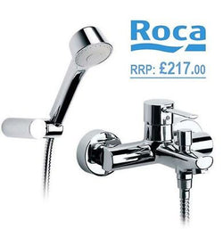 ROCA Targa Chrome Bath Shower Mixer w/ Diverter, Hose, Handset & Swivel Bracket