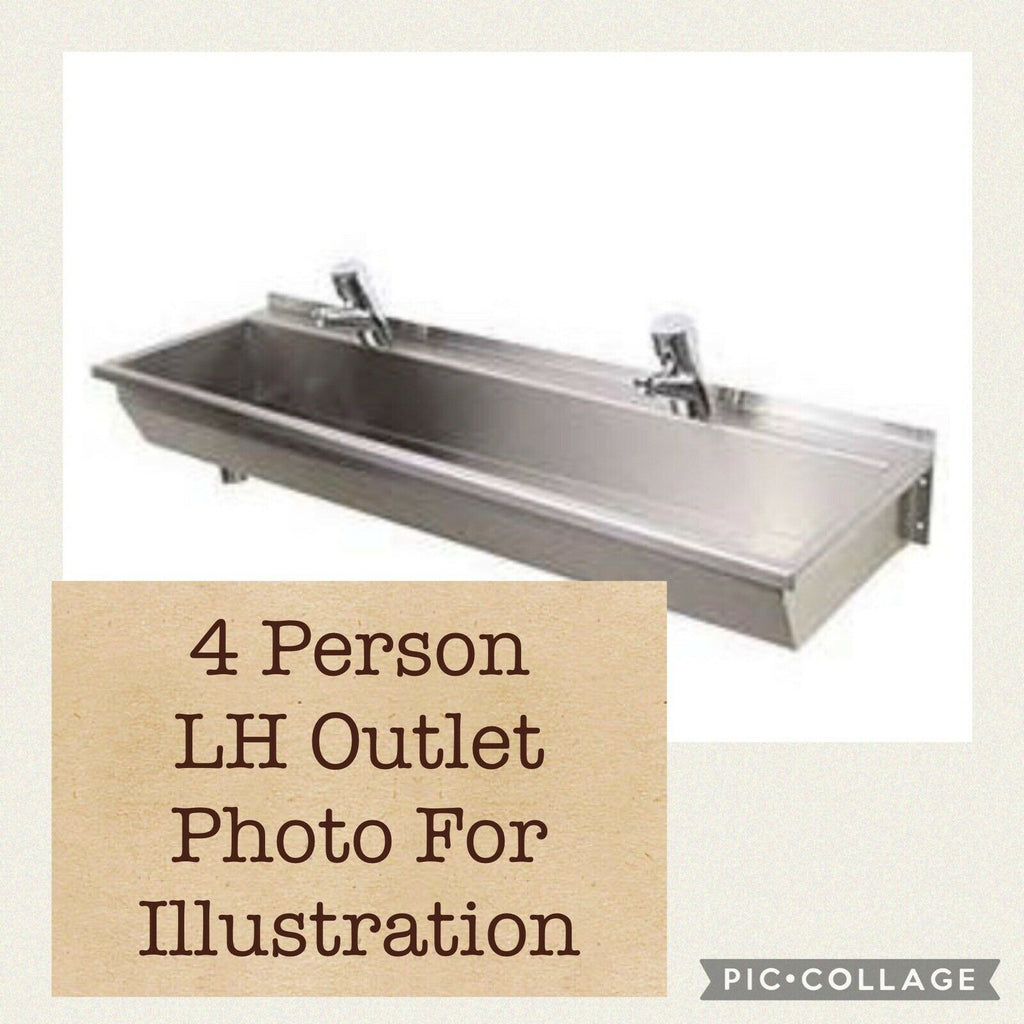 TWYFORD 2400 WASHING TROUGH LH OUTLET 4 PERSON X 4 TAP HOLES PS9319SS ...