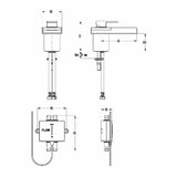 Crosswater Water Square Lights Bath Filler Mono Tap with Lights WSX310DC
