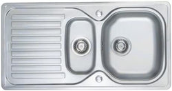 Franke 101.0017.494 P Elba EL651 Inset Kitchen Sink with One and a Half Bowl Reversible Drainer