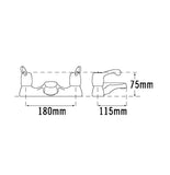 Tre Mercati Capri Lever Deck Bath Filler Tap With 3 Inch Lever Handles