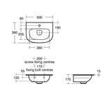 Ideal Standard Sottini Vara 50cm Handrinse Washbasin 1TH U815901