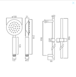 Vado Aquablade Slide Rail Kit With Slimline Round Handset AQB-SFSRK/RO-C/P